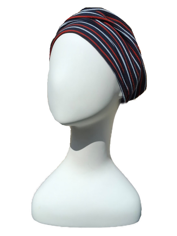 Chemo muts Maya MA1700 Stripes Navy, white and red Chemo mutsjes Maya MA1700 Stripes Navy, white and red